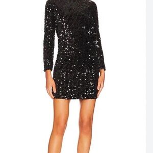 Sanctuary All Night Long Elegant Black Sequin Dress, NWT, XL